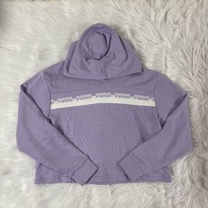 Puma Amplified Womens Cropped Hoodie Sweatshirt Purple 585909-16 NEW Sz Medium